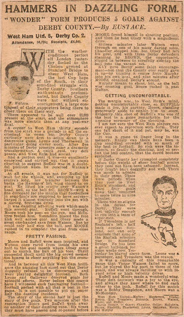 1923 FA Cup semi-final press cutting
