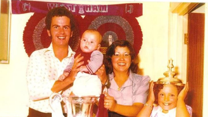 Any Old Irons member Danny Pinner and family with the FA Cup in 1975