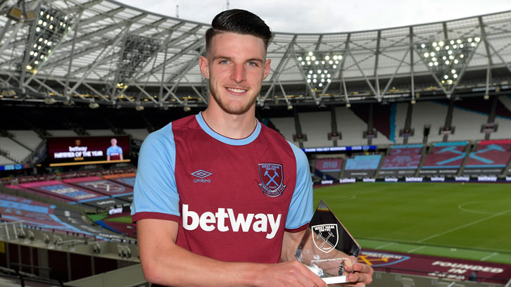 Declan Rice with his Hammer of the Year award
