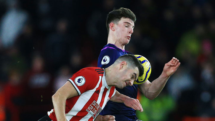 Declan Rice was penalised for this incident at Sheffield United last season