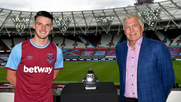 Declan Rice and Sir Trevor Brooking