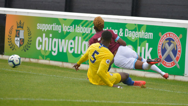 Grady Diangana was fouled by Chelsea's Marc Guehi for West Ham's penalty