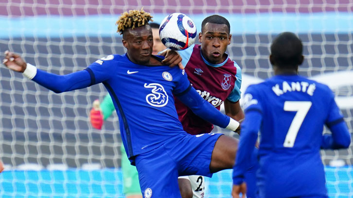 Issa Diop in action against Chelsea