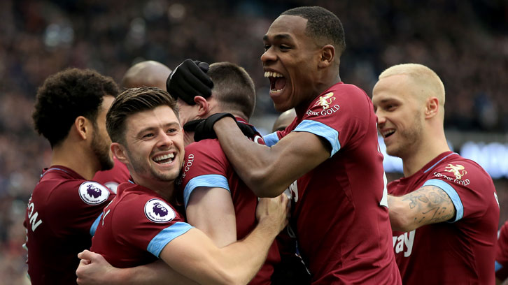 Issa Diop celebrates a West Ham United goal