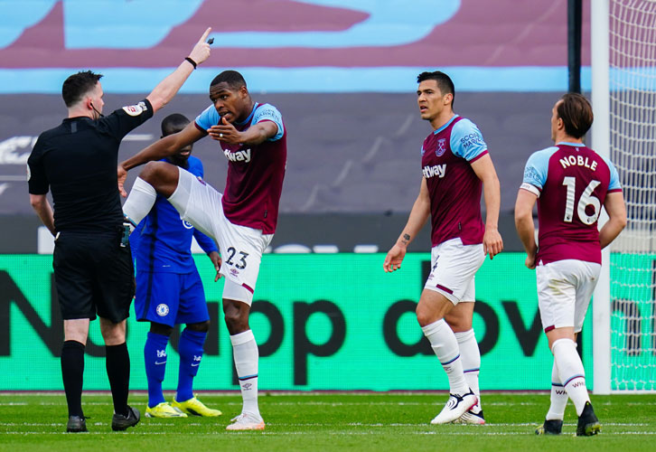 Issa Diop was disappointed by Fabián Balbuena's sending-off