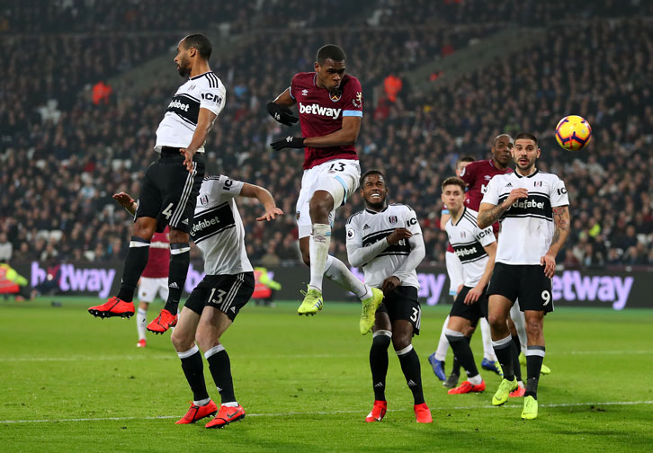 Issa Diop scores his maiden Premier League goal against Fulham