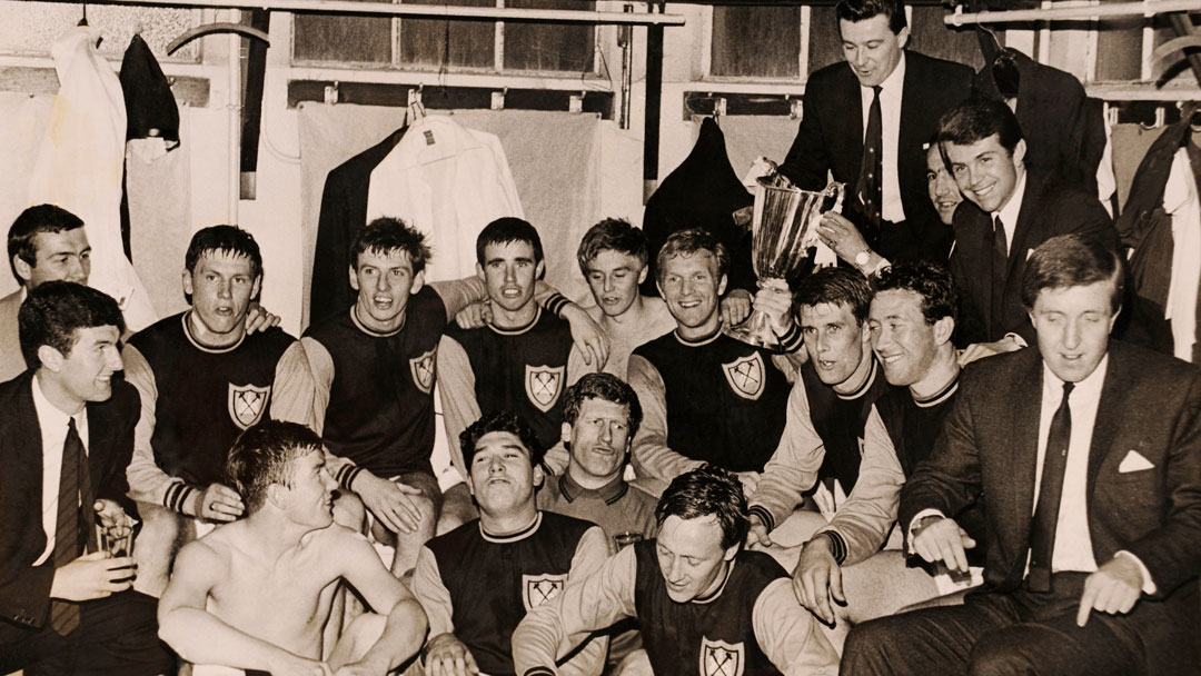 West Ham celebrate winning the European Cup Winners' Cup in 1965