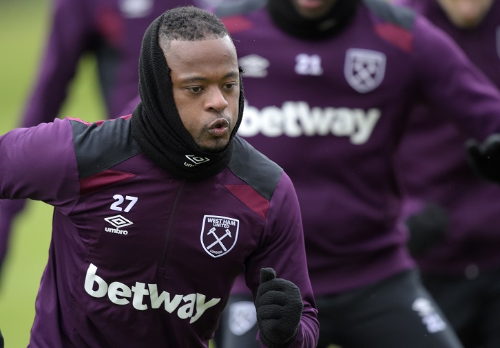 Patrice Evra training at Rush Green