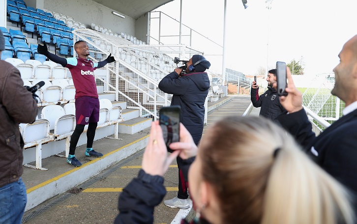 There was plenty of excitement around Patrice Evra's arrival at the training ground!