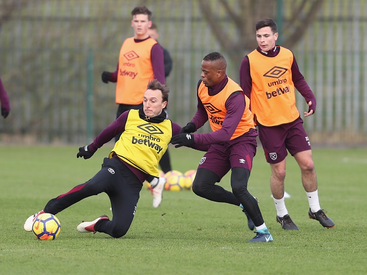 Patrice Evra training at Rush Green on Wednesday