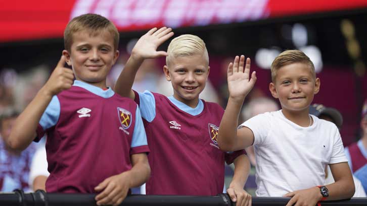 Young West Ham United fans at London Stadium
