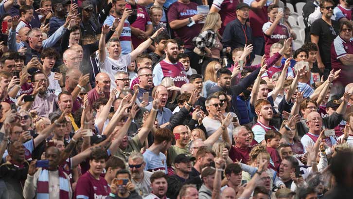 West Ham United fans at London Stadium