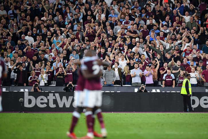 West Ham fans celebrate