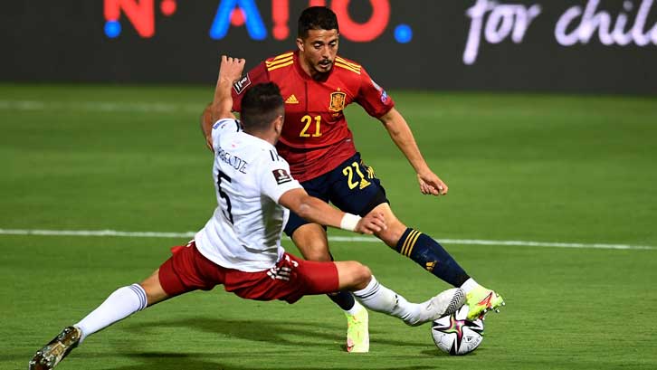 Pablo Fornals in action for Spain against Georgia