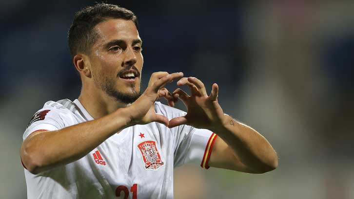 Pablo Fornals celebrates scoring for Spain