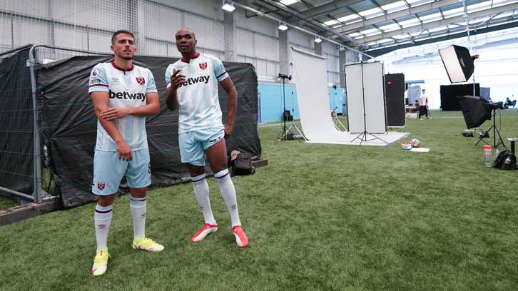 Pablo Fornals with Angelo Ogbonna at West Ham United's Media Day