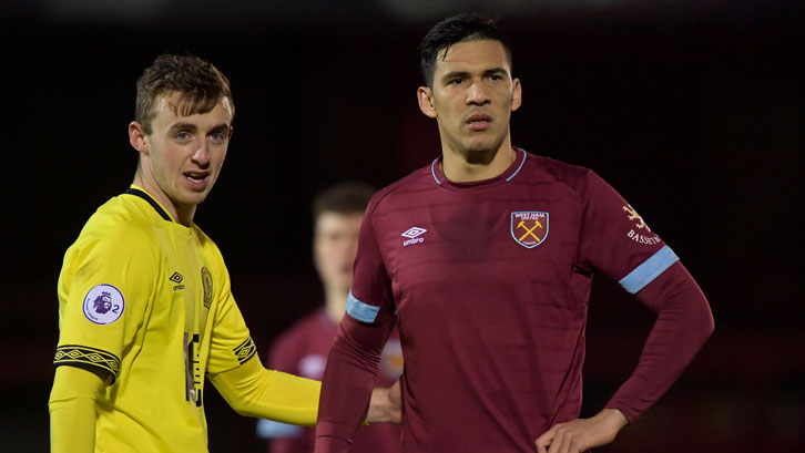 Fabian Balbuena in action against Blackburn Rovers U23s