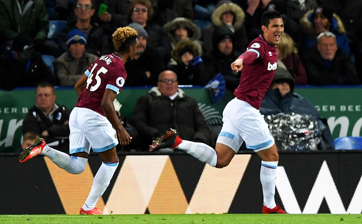 Fabian Balbuena scored his first goal for the Club at Leicester City in October