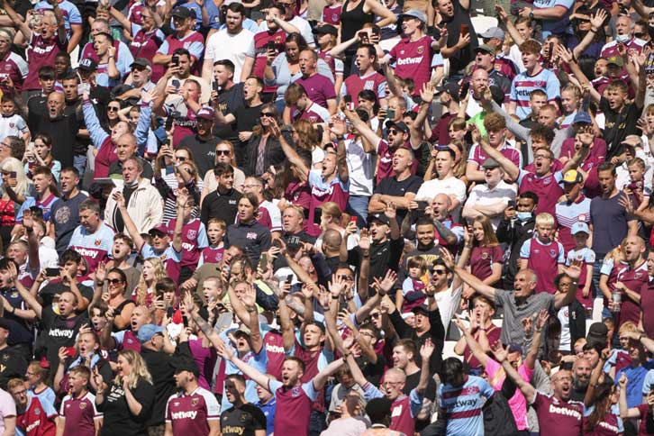 West Ham fans at London Stadium