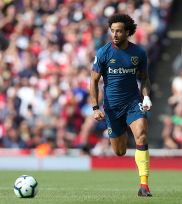 Felipe Anderson in action at Arsenal