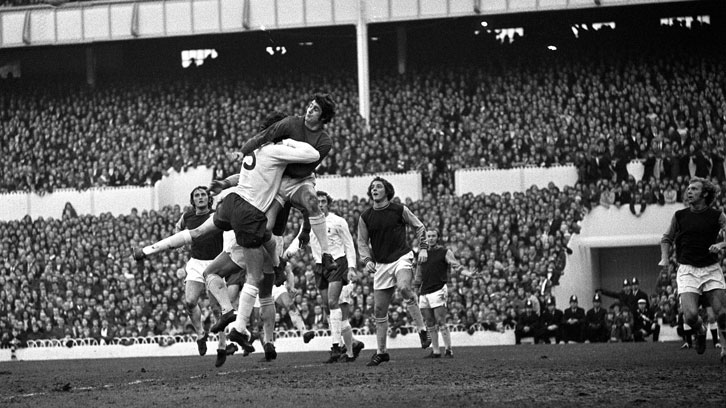 Bobby Ferguson in action for the Hammers at Tottenham Hotspur in December 1971