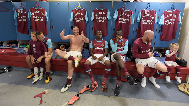 Inside the dressing room after the final game at the Boleyn Ground