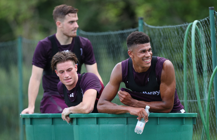 Ashley Fletcher cools down in an ice bath