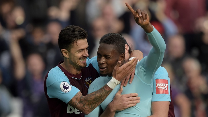 Jose Fonte and Diafra Sakho celebrate the striker's match-winner