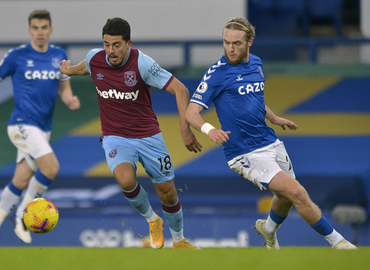 Pablo Fornals in action at Everton