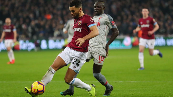 Ryan Fredericks in action against Liverpool