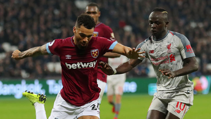 Ryan Fredericks holds off Liverpool's Sadio Mane