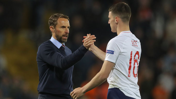 Gareth Southgate with Declan Rice