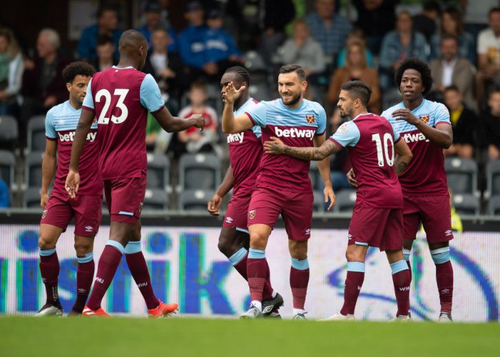 West Ham celebrate in Altach