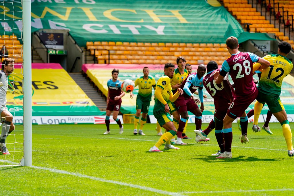 Michail Antonio opens the scoring at Norwich