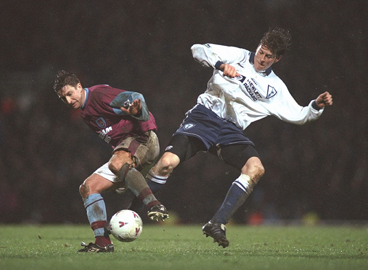 John Moncur in action against Tottenham Hotspur in February 1997