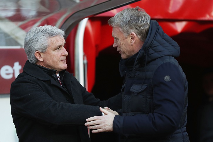 David Moyes and Stoke City manager Mark Hughes