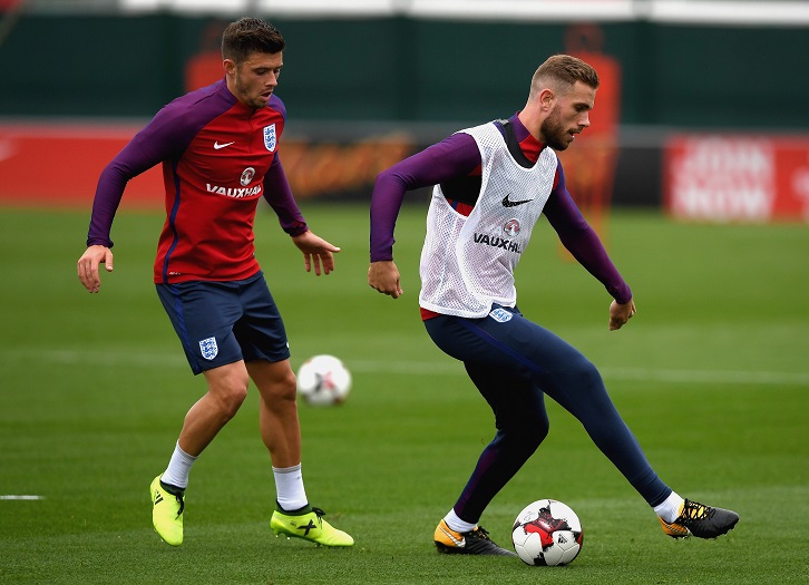 Aaron Cresswell in training with England