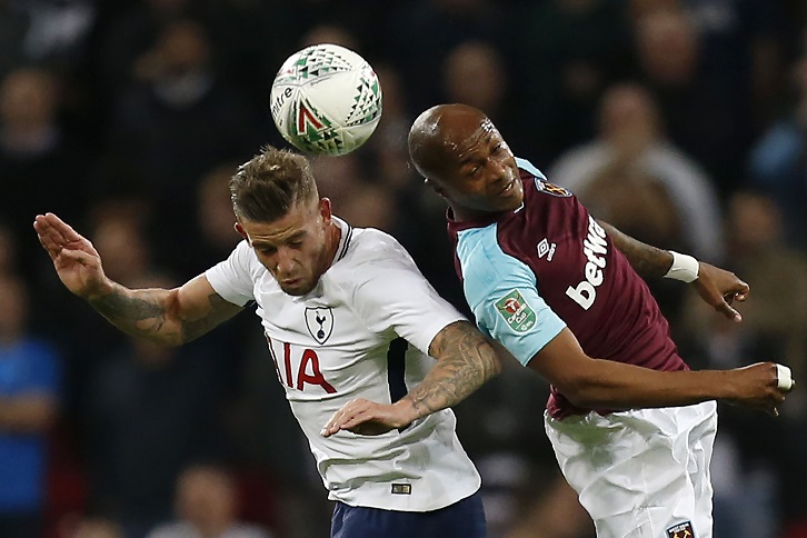 Andre Ayew in action against Tottenham Hotspur at Wembley