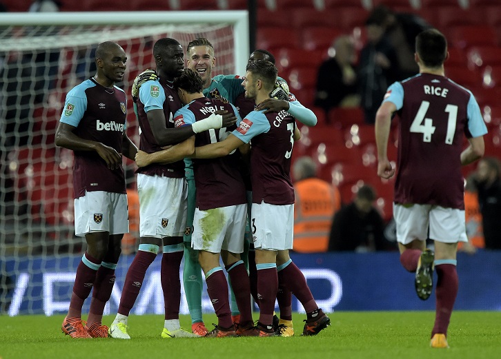The Hammers celebrate victory at Wembley