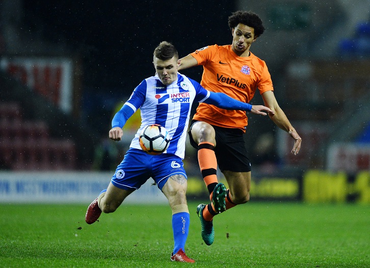 Max Power in Emirates FA Cup second-round action for Wigan Athletic