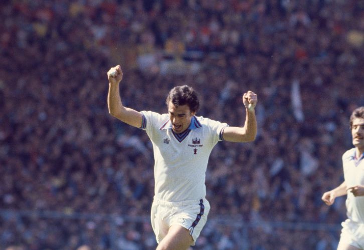 Trevor Brooking celebrates his goal