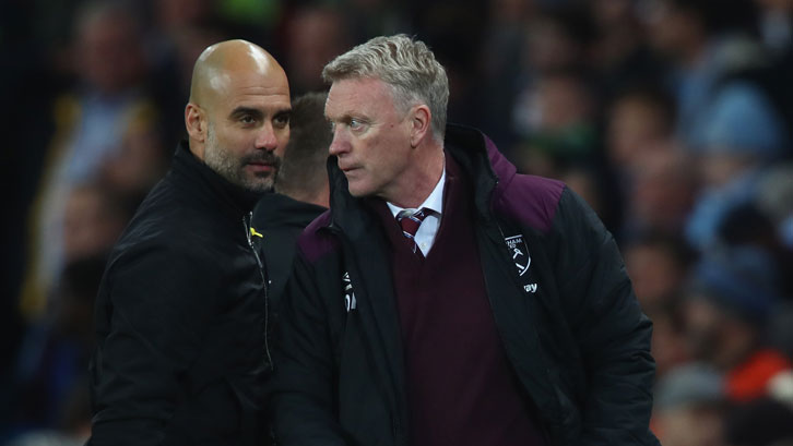 Pep Guardiola and David Moyes