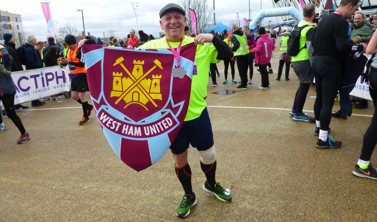 Richard ran the half marathon to raise money for Any Old Irons