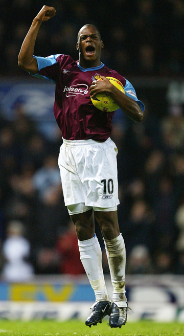 Harewood celebrates scoring on his home debut