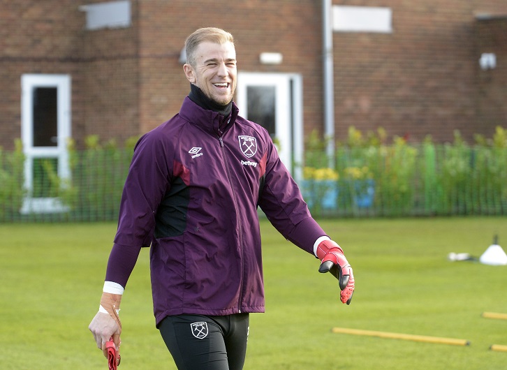 Joe Hart in training at Rush Green