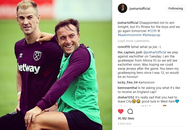 Joe Hart Instagram