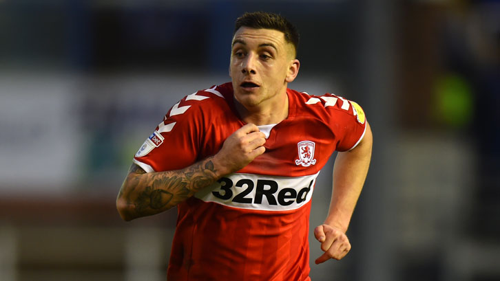 Jordan Hugill in action for Middlesbrough