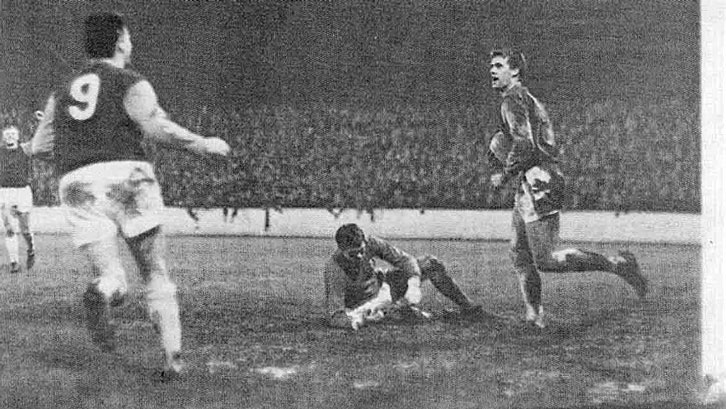 Geoff Hurst celebrates one of his three goals