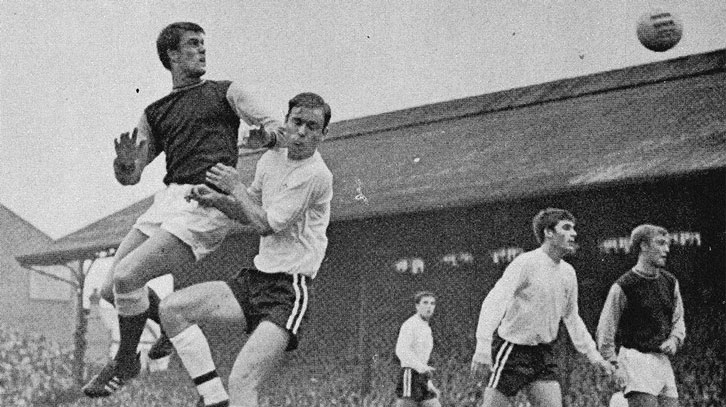 Geoff Hurst in action against Fulham