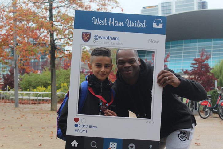 Marlon Harewood came to cheer on the runners